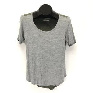 Madewell Anthem Scoop Elbow Sleeve Tee Women's Small Gray Colorblock Viscose